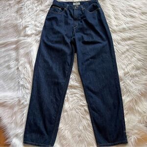 L.L. Bean Jeans Women Size 12T Dark Blue High RiseTapered Leg Dark Wash Mom-Jean